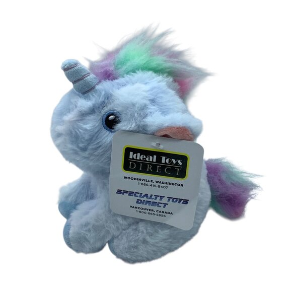 Unicorn Multicolor Plush Stuffed Animal Toy Ideal Toys Direct 6.5” NEW - Picture 2 of 7